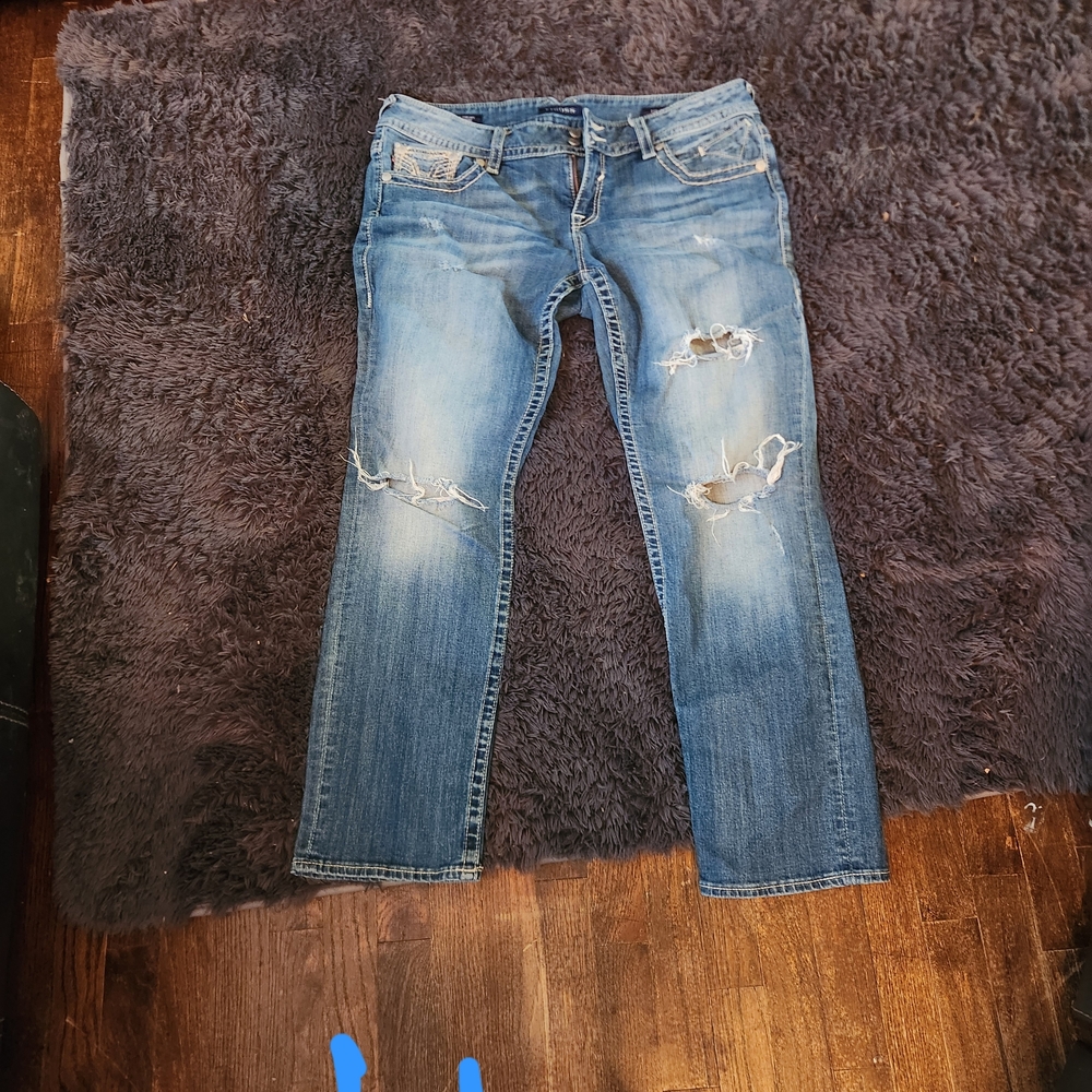 Ladies Vigoss Blue Distressed Jean